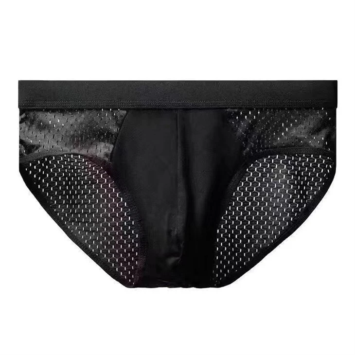 Men's Ice Silk Triangle Briefs Breathable Mesh Men's Underwear